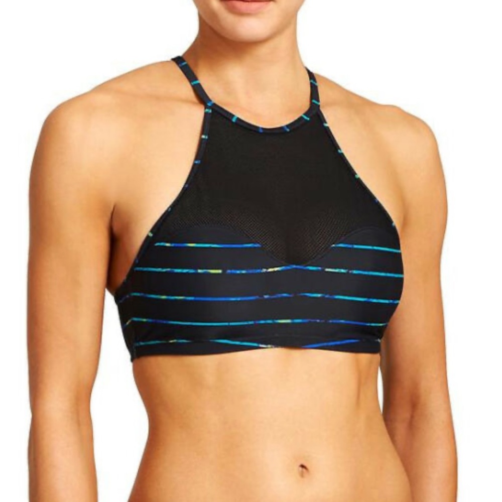 Athleta Black Mahina Mesh Tankini Swimsuit NWT